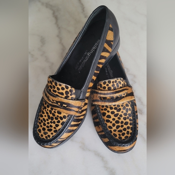 Tan Cheetah & Zebra print Winnie Calf Hair Loafers - Picture 4 of 4